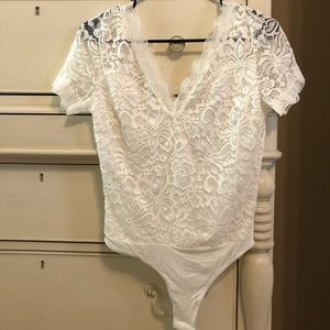 White lace bodysuit